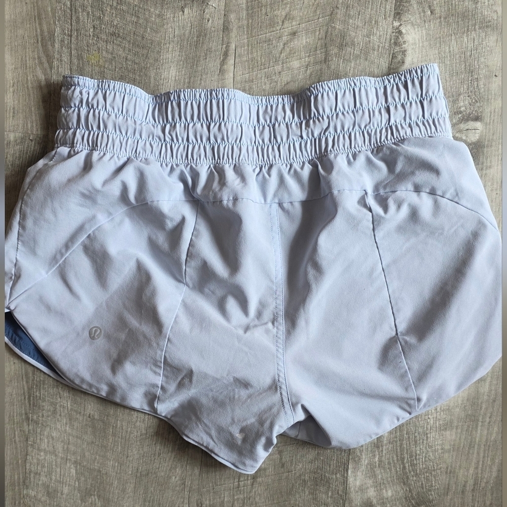 Lululemon Athletica Light Gray And Blue Reversible Athletic Shorts